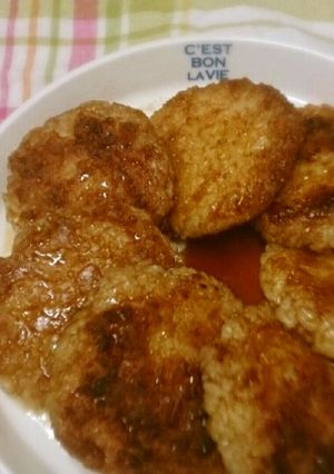 残りご飯をリメイク！大人気な甘辛お焼き-レシピのメイン写真