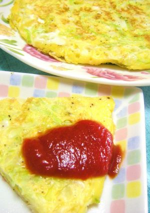 簡単♪ヘルシー♪キャベツたっぷり卵焼き✿-レシピのメイン写真