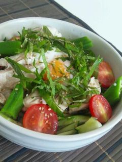 夏野菜と鶏胸肉の冷たいうどん!!-レシピのメイン写真