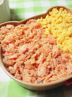 *手作り鮭フレークde*2色弁当*-レシピのメイン写真