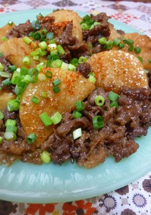 ♔すき焼き牛肉と焼き山芋の炒め物♔-レシピのメイン写真