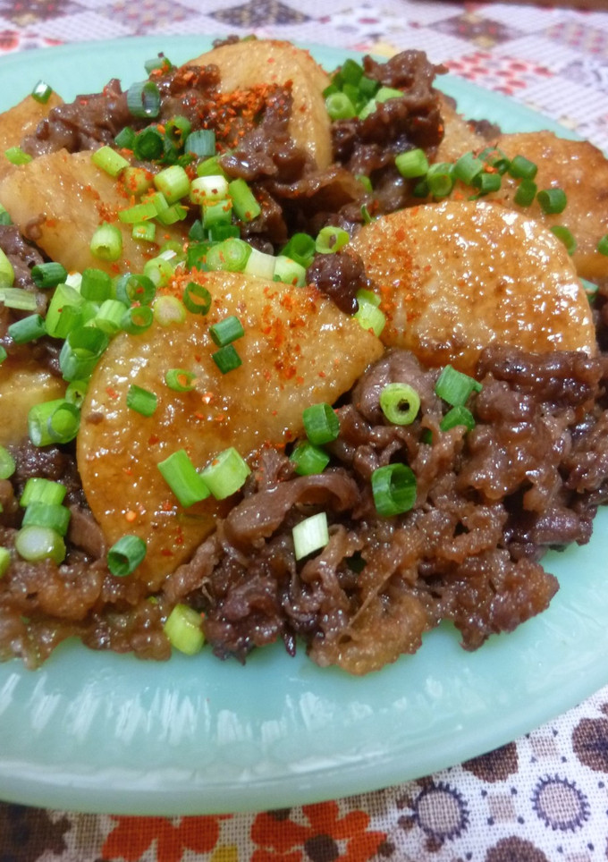♔すき焼き牛肉と焼き山芋の炒め物♔-レシピのメイン写真