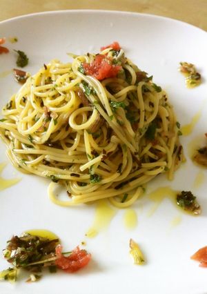 【掲載】しそ梅みょうが冷製パスタ-レシピのメイン写真