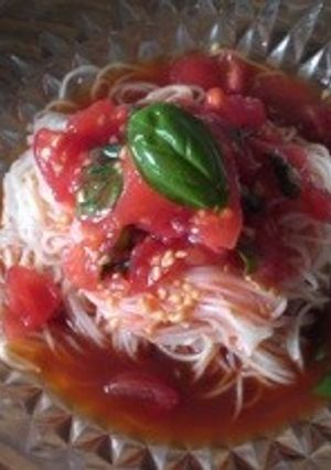 トマトとバジルのケッカそうめん-レシピのメイン写真