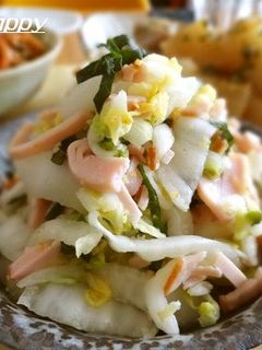 白菜・ハム・大葉のお漬け物風和え物♪-レシピのメイン写真