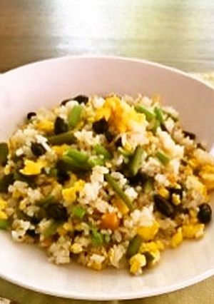 おいしいヘルシー♪銀不老豆と山菜の焼き飯-レシピのメイン写真
