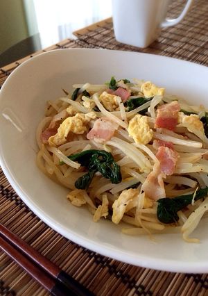もやしで朝ごはん☆ベーコンもやし炒め-レシピのメイン写真