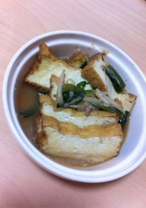 レンジで簡単もう一品！厚揚げニラもやし煮-レシピのメイン写真