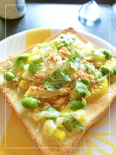 沢庵と枝豆としらすのトースト-レシピのメイン写真