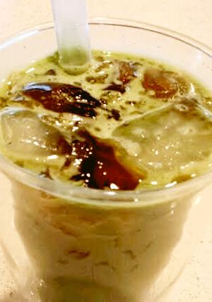ほうじ茶ゼリー in 抹茶ミルク-レシピのメイン写真