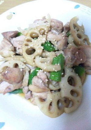 鶏肉とれんこんの炒め物-レシピのメイン写真