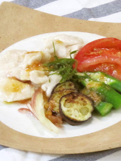ぷるるんチキンと夏野菜の梅しそソース-レシピのメイン写真