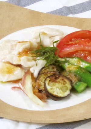 ぷるるんチキンと夏野菜の梅しそソース-レシピのメイン写真
