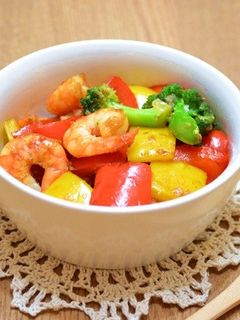 海老とパプリカの中華風甘酒炒め-レシピのメイン写真
