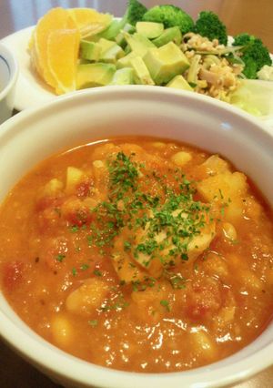 栄養満点★チキンとポテトと大豆のトマト煮-レシピのメイン写真