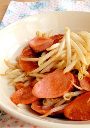 楽安旨＊魚肉ソーセージともやし炒め-レシピのメイン写真