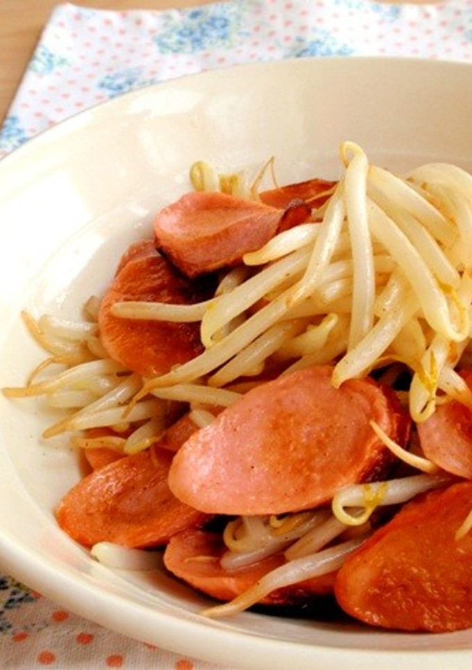 楽安旨＊魚肉ソーセージともやし炒め-レシピのメイン写真