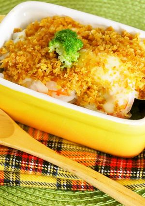 とろ～り！海老玉ベジタのカレーパン粉のせ-レシピのメイン写真
