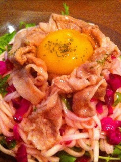 柴漬けと豚しゃぶの冷やしあんかけうどん-レシピのメイン写真