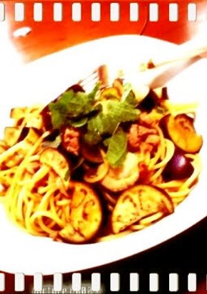 ナスとホタテの和風パスタ-レシピのメイン写真