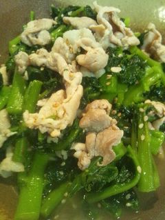 *つるむらさきと豚肉の中華炒め*-レシピのメイン写真