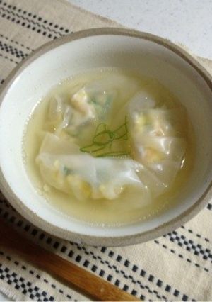 ネギとたまごの餃子スープ-レシピのメイン写真