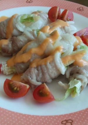 レンジde手軽に野菜の肉巻きサラダ-レシピのメイン写真