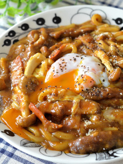 きのこたっぷり♡温玉チーズカレーうどん-レシピのメイン写真