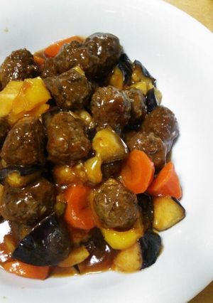 色鮮やか☆肉団子と野菜の甘酢あんかけ-レシピのメイン写真