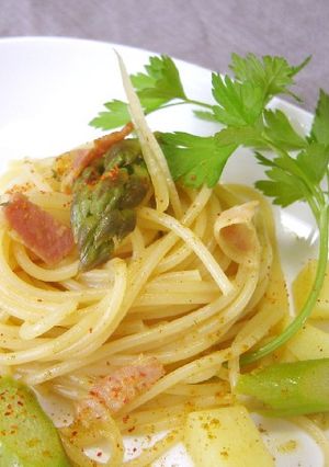 アスパラとポテトのカレー風味パスタ-レシピのメイン写真