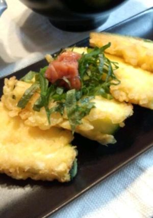 ズッキーニの天ぷら♪梅しそポン酢で-レシピのメイン写真