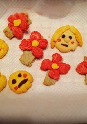 卵なしでズボラ!クッキー。お花と女の子-レシピのメイン写真