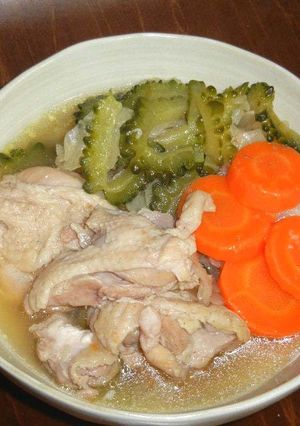 鶏モモ肉とキャベツ&ゴーヤのスープ煮-レシピのメイン写真