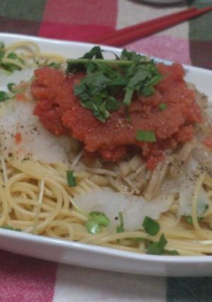 和風めんたいおろしなめたけパスタ-レシピのメイン写真