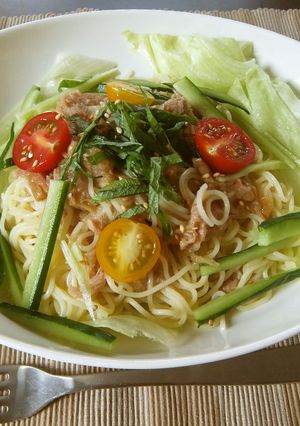 なめたけとツナのおろしさっぱり冷製パスタ-レシピのメイン写真