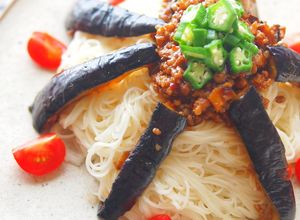 茄子とオクラのジャージャーそうめん-レシピのメイン写真