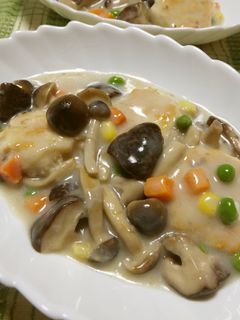 きのこと鶏だんごのクリーム煮-レシピのメイン写真