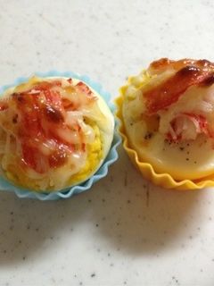 お弁当に!ゆで卵のかにマヨ焼き-レシピのメイン写真