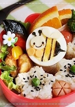 キャラ弁おかず・ゆで卵で＊ハチさん-レシピのメイン写真