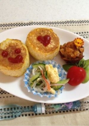 昼食やお弁当に！ナゲットオムすび-レシピのメイン写真
