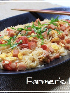 トマトとスパムのソーメンチャンプルー-レシピのメイン写真