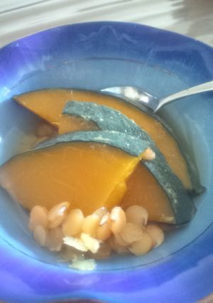 素朴おやつ☆かぼちゃとレンズ豆のさっと煮-レシピのメイン写真