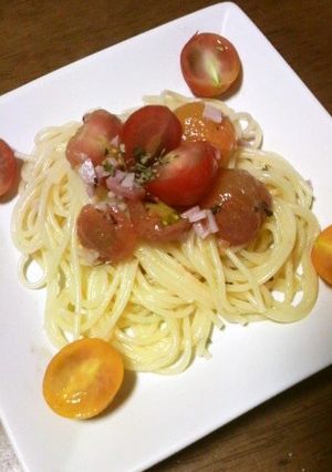 フルーツトマトの冷製パスタ-レシピのメイン写真