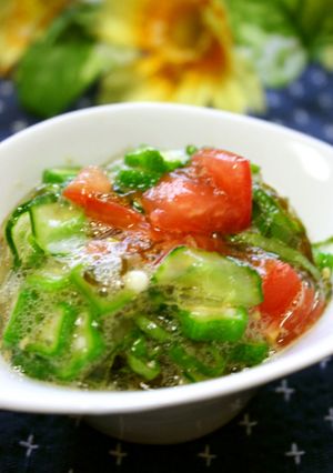 夏に!★心太・もずく酢・夏野菜のサラダ-レシピのメイン写真