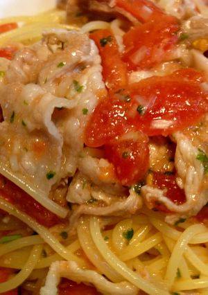 豚しゃぶとトマトの冷製スパゲティ-レシピのメイン写真