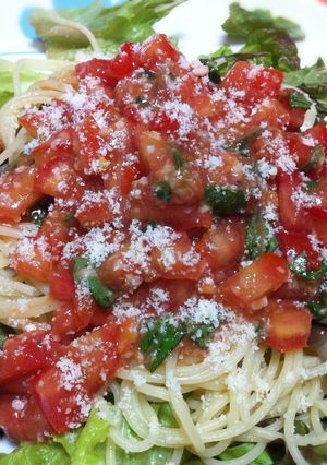 トマトとバジルと塩麹の冷製パスタ☆-レシピのメイン写真