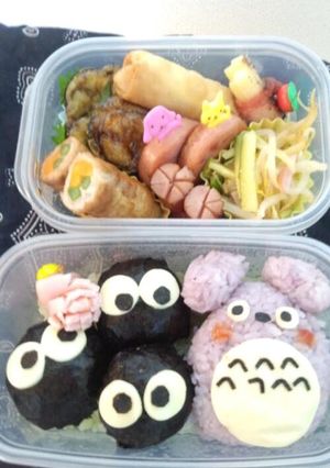 キャラ弁トトロとまっくろくろすけ♪-レシピのメイン写真