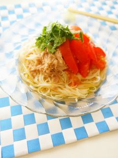 トマト&ツナのぶっかけそうめん-レシピのメイン写真