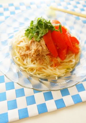 トマト＆ツナのぶっかけそうめん-レシピのメイン写真