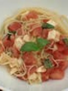 明太子&トマト&チーズの冷製パスタ-レシピのメイン写真